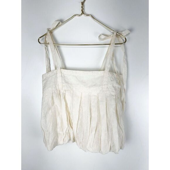 REBECCA TAYLOR Snow Allegra Sz M Camisole Top Embroidered Fairy Sleeveless - Picture 2 of 9
